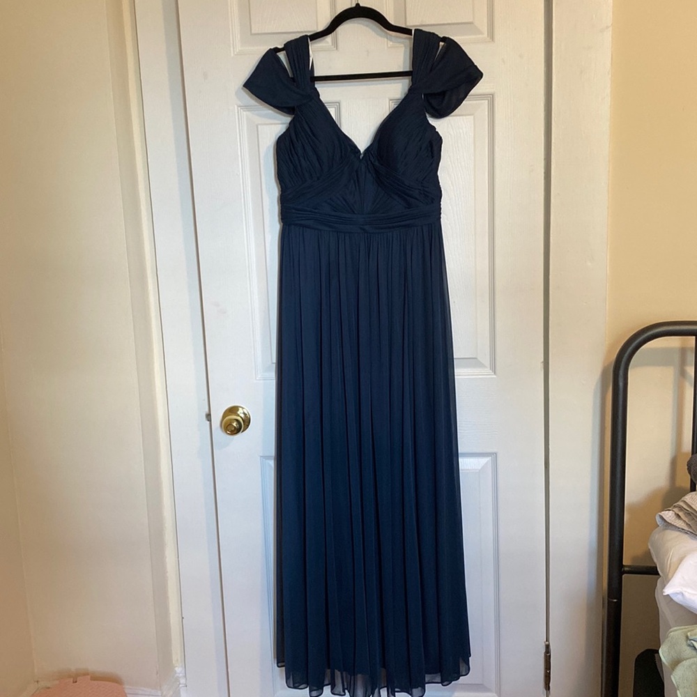 Azazie Calla Navy bridesmaids dress